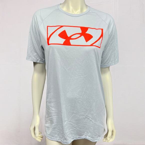 Men's Grey and Orange Under Armour T-Shirt – Good Condition - Picture 1 of 13